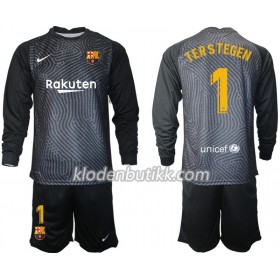 FC Barcelona Keeper TER Stegen 1 Barn draktsett 2020-2021 M004 Langermet (+ Korte bukser)